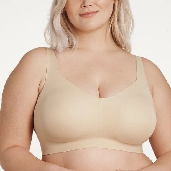Evelyn & Bobbie Beyond Seamless Wirefree Bra~Size X-Large~Sand - Picture 1 of 3